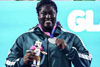 Jessica Oji, winner of Nigeria's first Commonwealth shot put medal since 2006